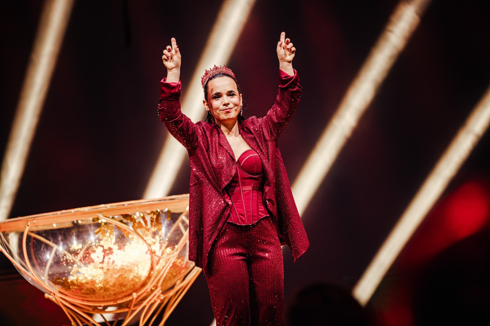 Simone Levie op het podium